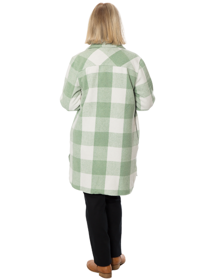 Wool Blend Check Shacket Jacket – #9068 Green