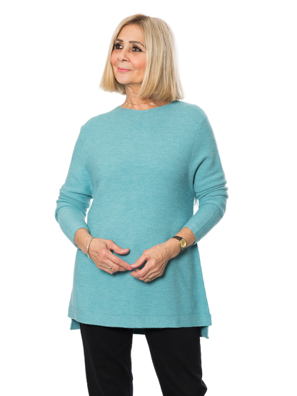 A-line round neck Knit Tunic  #5521 Sea Mist