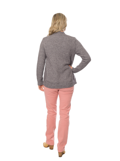 Mock Turtle neck Cable Sweater #5622 Charcoal