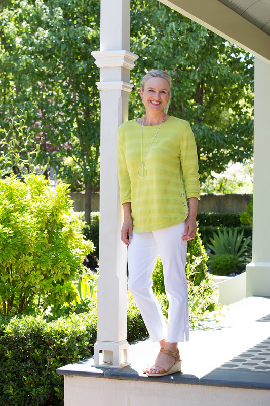 3/4 length bengaline pant #6720 White
