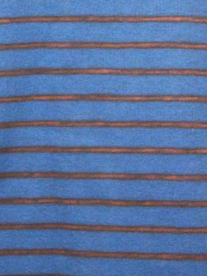 Stripe half zip cotton rugby with half zip opening #1081 Blue