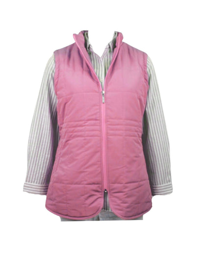 Quilted vest with detail stitching at waist #2412 Rosewood
