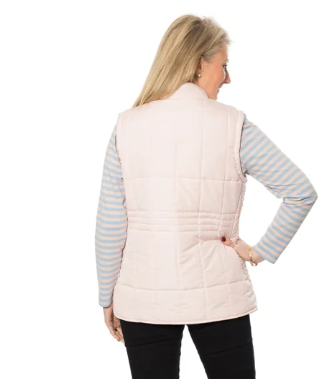Quilted vest with detail stitching at waist #2412 Rosewood