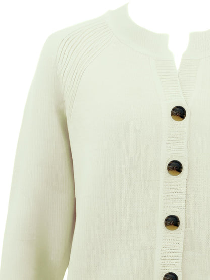 Soft Knit Cardigan Long sleeve 5 Button  #5009 Natural