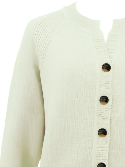 Soft Knit Cardigan Long sleeve 5 Button  #5009 Natural