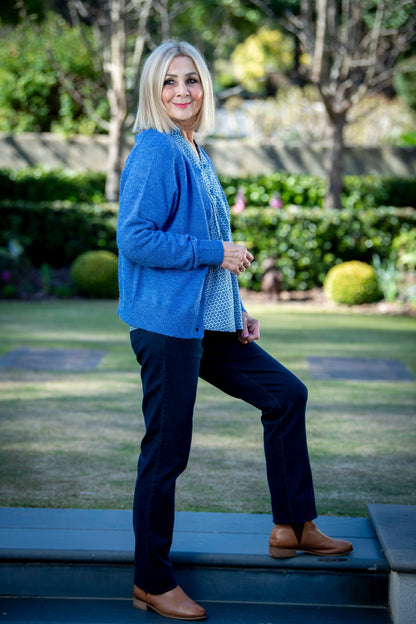 Soft Knit Cardigan Long sleeve 5 Button  #5009 Natural
