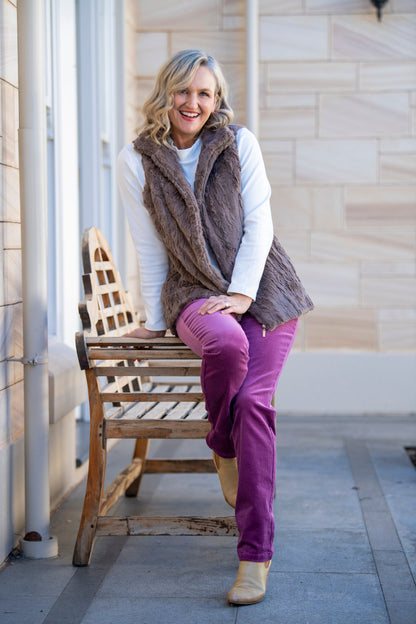 Two-Way Stretch Cord Pull-On Pant – Style 6007 | Pink