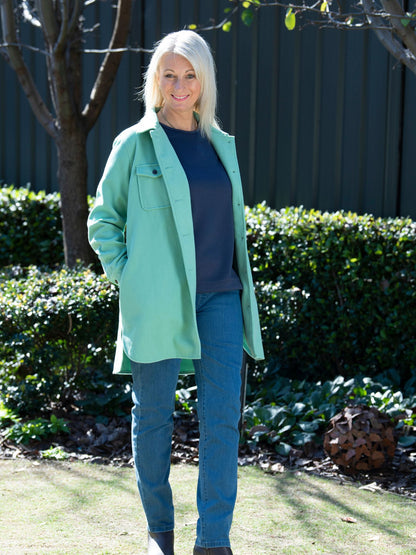 Brushed Twill Shacket Shirt Jacket #9080 - Sage