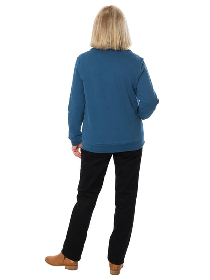 Brushed Jersey Polar fleece zip front jacket #8910 - Blue