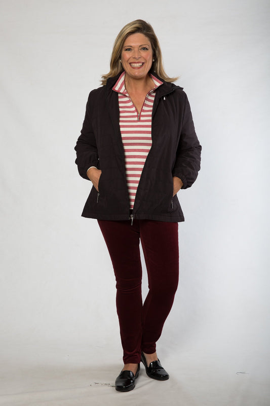 Puffer jacket with hood #9613 Black