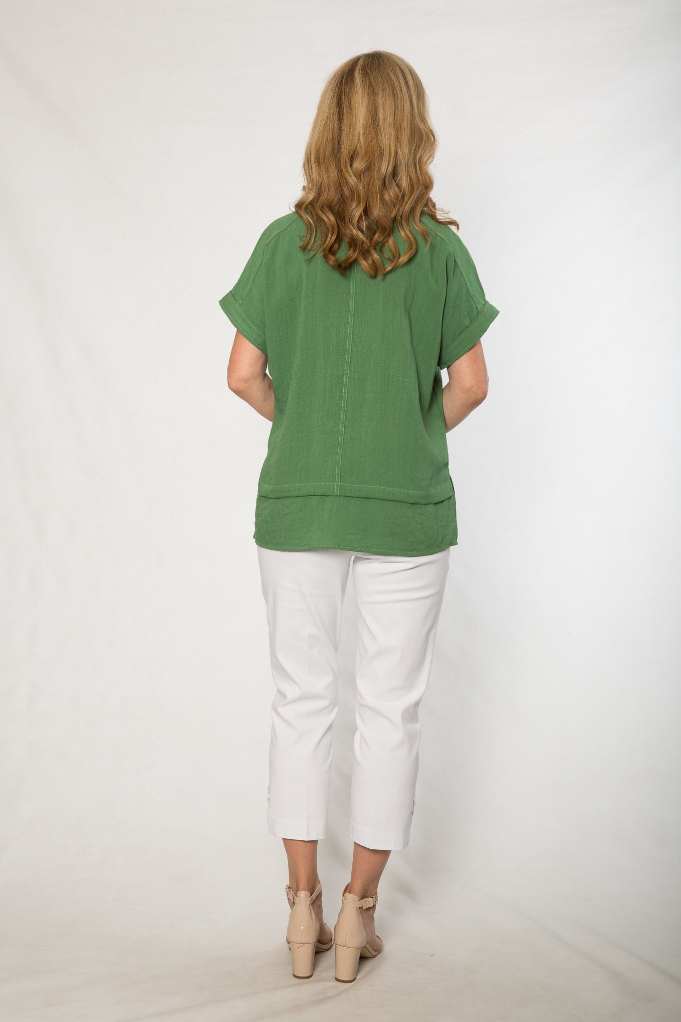 Short sleeve viscose top #425 Green