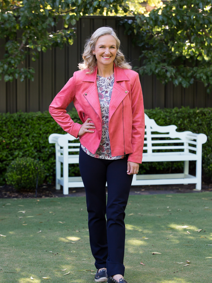 Faux suede lined crop jacket #9551 French Rose