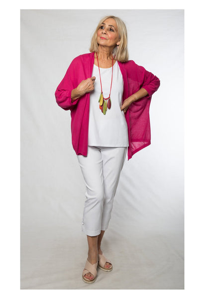 3/4 sleeve linen blend shrug #5169 Rose