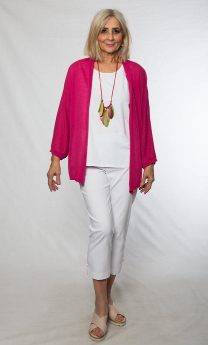 3/4 sleeve linen blend shrug #5169 Rose