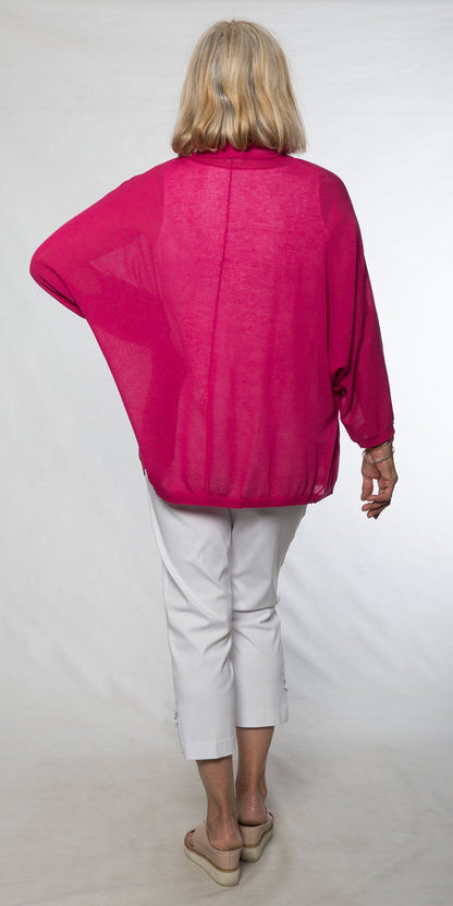 3/4 sleeve linen blend shrug #5169 Rose